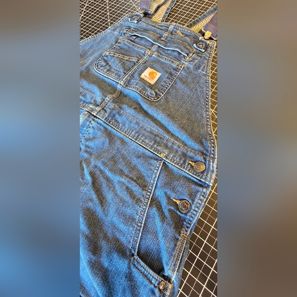 NWOT Carhartt Rugged Flex® Relaxed Fit Denim Bib Overalls with Elastane #103322 - Picture 7 of 7